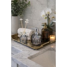 PremiumPort Şık Sıvı Sabunluk ve Kristal Taşlı Koku Şişesi Banyo Seti