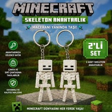 Luvena Minecraft Iskelet Anahtarlık Seti Sevimli Karakter Figür Anahtarlık Çanta Aksesuarı
