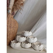 Özgürce Lotus Şeklinde 6'lı Dekoratif Takı ve Saksı Tabağı Seti