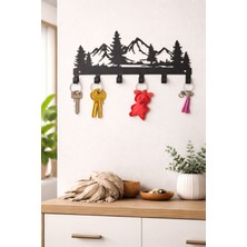 Özgürce Orman Dağ Temalı Metal Dekoratif Askılık, Anahtarlık ve Kapı Düzeni