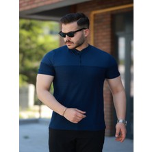 Efnaz Style Erkek Hakim Yakalı Kısa Kollu Pamuklu T-Shirt