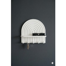 Özgürce Bohem Tarzı Yapışkanlı Raflı Duvar Askısı ve Anahtarlık Seti