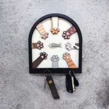 Özgürce Renkli Kedi Patileri ve Balık Tasarımlı Anahtarlık, Duvar Dekor ve Askılık