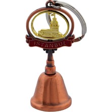 Özgürce Istanbul Kız Kulesi Temalı Bakır Metal Anahtarlık, 7 Cm, Dekoratif ve Şık