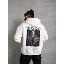 Efnaz Style Erkek Baskılı Kapüşonlu Sweat - Beyaz