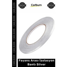 Carlburn #bant 0.50CM Genişlik 50 Metre Uzunluk Parlak Kendinden Yapışkanlı Karo Dekoratif Şerit Zemin Gri Fayans Arası Izolasyon Bantı