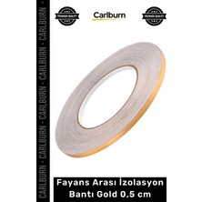 Carlburn #bant 0.50CM Genişlik 50 Metre Uzunluk Parlak Kendinden Yapışkanlı Karo Dekoratif Şerit Zemin Gold Fayans Arası Izolasyon Bantı
