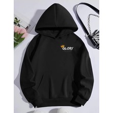 Efnaz Style Kışlık Üç Iplik Kapşonlu Sweatshirt - Siyah