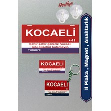 Özgürce Kocaeli Temalı Retro Mdf Magnet ve Anahtarlık Seti, Dekoratif Duvar ve Araç Tabelası