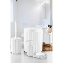 PremiumPort Şık ve Fonksiyonel 5 Parça Beyaz Banyo Aksesuar Seti