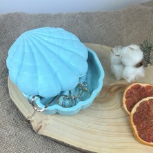 Özgürce Nane Desenli Istiridye Şekilli Dekoratif Kutu, Takı ve Anahtarlık Saklama