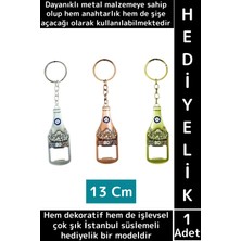 Özgürce Çok Işlevli Istanbul Temalı Metal Şişe Açacağı ve Anahtarlık Seti