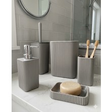 PremiumPort Pratik ve Şık 5 Parça Banyo Seti: Çöp Kovası, Wc Fırçası, Sabunluk, Diş Fırçası