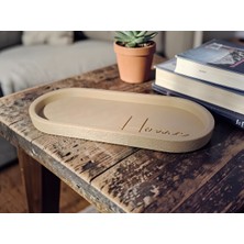 Özgürce Modern Yazılı Dekoratif Organizer Tabak ile Takı ve Anahtar Düzeni