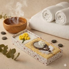 PremiumPort El Yapımı Hamam Hediye Seti, Keçe Sabun, Havlu ve Dekoratif Ayna