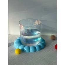 Özgürce El Yapımı Mavi Dekoratif Kabartmalı Bardak Altlığı Takı ve Anahtarlık Tabağı