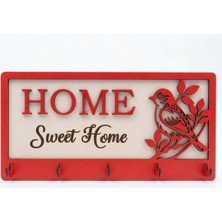 Özgürce Dekoratif Kuş Figürlü Ahşap Anahtarlık Askısı, 30X15 Cm, Şık ve Pratik Kullanım