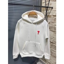 Efnaz Style Unisex Kapşonlu Baskılı Sweetshirt - Beyaz