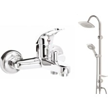 PremiumPort Modern 40'lık Banyo Bataryası ve Lüks Yağmurlama Duş Takımı