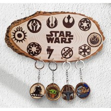 Özgürce Star Wars Temalı Ahşap Dekoratif Anahtarlık Tablo ve Anahtar Askılığı