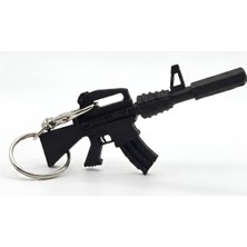 Özgürce Mavi ve Siyah Renkli Mini M4A1 Dekoratif Anahtarlık