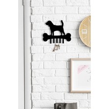 Özgürce Köpek Figürlü Metal Anahtar Askısı, Duvar ve Çanta Askılığı 20X15 cm