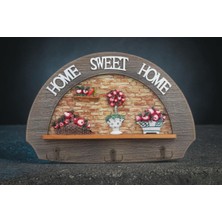 Özgürce Şık Ahşap Anahtar Askısı, Duvar Dekoratif Organizer, 36 Cm, Modern Tasarım