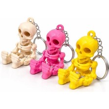 Özgürce Hareketli Eklemli Oturan Iskelet Anahtarlık – Renkli ve Eğlenceli Tasarım