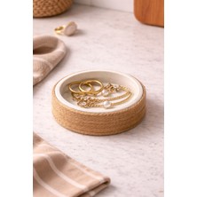Özgürce Boho Tarzı Jüt Kaplı Çok Amaçlı Beton Organizer ve Anahtarlık Seti