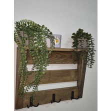 Özgürce Ahşap Anahtarlık ve Duvar Askısı Seti, Raflı Dekorasyon Aksesuarı