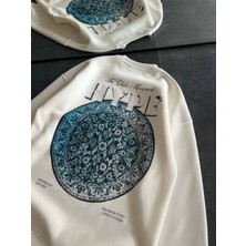 Efnaz Style Üç Iplik Bisiklet Yaka Baskılı Sweatshirt - Beyaz