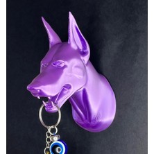 Özgürce Sevimli Doberman Figürlü Anahtarlık ve Askısı, Dekoratif ve Fonksiyonel