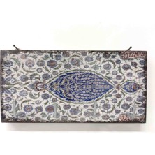 Özgürce Mavi Çini Desenli Dekoratif Ahşap Anahtarlık Askılığı