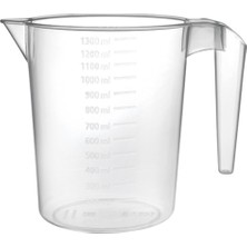 PremiumPort Şeffaf Plastik Ölçü Göstergeli Mutfak ve Banyo Maşrapası 1300 ml