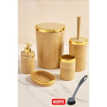 PremiumPort Şık 5 Parça Akrilik Banyo Seti, Modern ve Kullanışlı Tasarım
