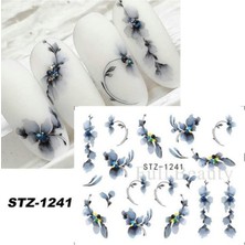 Misyul 5d Tırnak Sticker Yapışkanı Mavi Çiçekli MIS-3512
