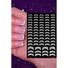 Misyul 5d Tırnak Sticker Yapışkanı Parıltılı Gümüş Farklı Ebatlar MIS-3830