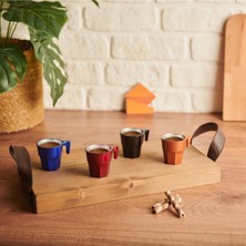 Özgürce Metalik Espresso Fincan Seti, 4'lü, 70 Ml, Şık ve Modern Tasarım