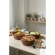 Özgürce 3’lü 18 cm Yuvarlak Seramik Kase Takımı Seti