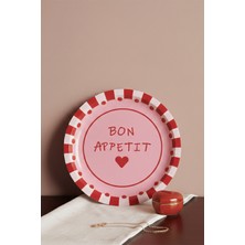 Özgürce Kırmızı Metal Tepsi 34 Cm, Şık ve Dayanıklı Ev Dekorasyonu