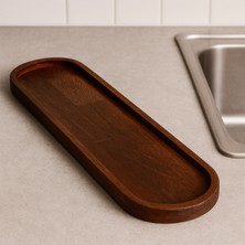 Özgürce Doğal Ahşap Oval Tepsi 40 Cm, Şık ve Dayanıklı Masif Çam Tasarımı