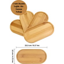 Özgürce Bambu Oval Sunum ve Servis Tepsisi, Ahşap Yağdanlık Altlığı ve Stand
