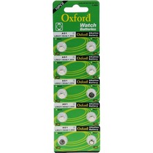 Oxford Ag1 LR621 364 Alkalin Düğme Pil 10 Adet 1,55 Volt Tek Kullanımlık Yüksek Performans