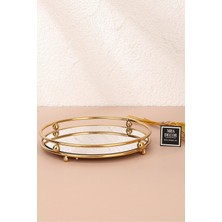 Özgürce Şık Siyah Misket Gold Tepsi Organizer, Kahve Yanı Dekor ve Sunumluk