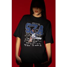 Sevbano Sza Rapper Şarkıcı Ön Baskılı Unisex Oversize Tişört