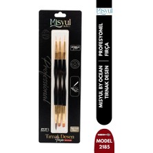 Misyul Tırnak Desen Fırçası 3'lü Çift Taraflı Siyah-Gold MIS-2185