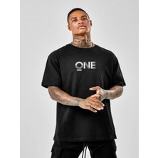Efnaz Style Unisex Baskılı Oversize T-Shirt - Siyah