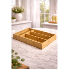 Özgürce Çekmece Içi Bambu Kaşıklık Bölmeli Düzenleyici 33X25 cm