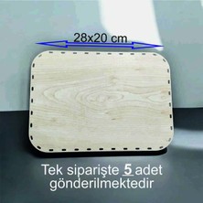 Özgürce Ahşap Krem 28X20 cm 5'li Bambu Tepsi ve Supla Seti, Örgü Plakası, Delikli Altlık
