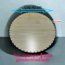 Özgürce Ahşap Krem 42 cm 4'lü Bambu Tepsi ve Supla Seti, Örgü ve Tığ Tasarımı
